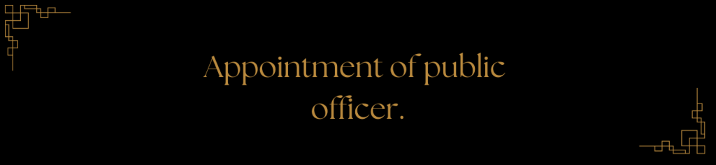 Appointment of public officer