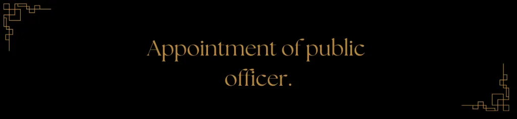 Appointment of public officer