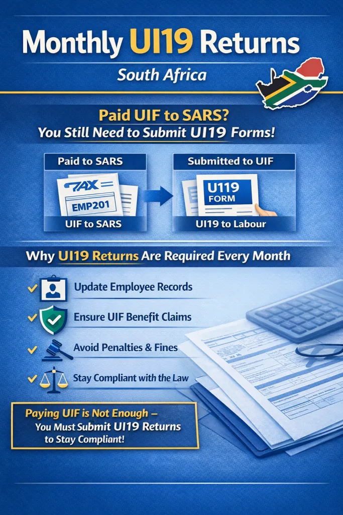 Monthly UI19 returns South Africa