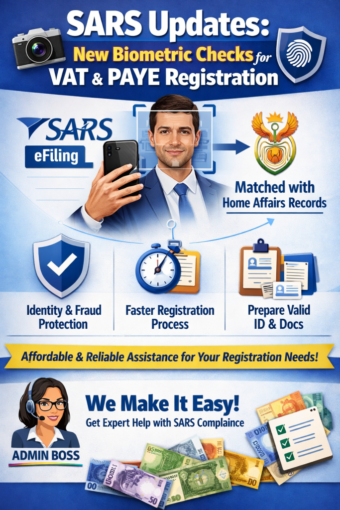 SARS biometric VAT PAYE registration