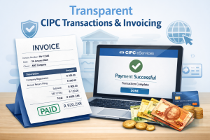 Invoice and payment illustration for CIPC transactions in South Africa