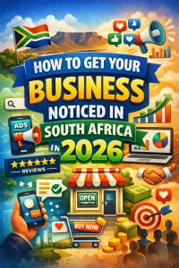 How to get your business noticed in South Africa in 2026 digital marketing guide infographic for small businesses