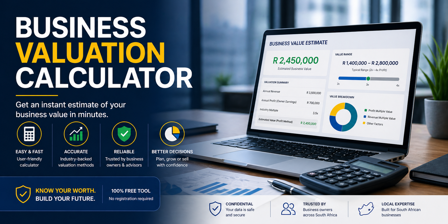 Valuation Range Business Valuation Calculator – Estimate Your | AdminBoss