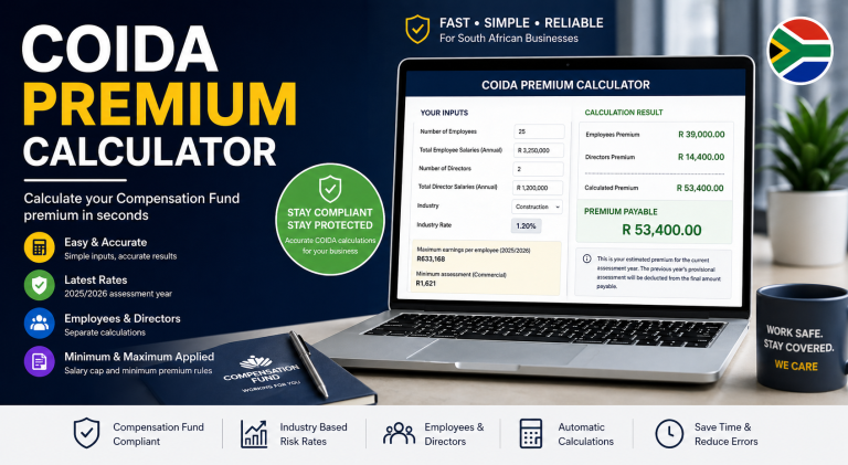 COIDA Premium Calculator South Africa (Free Tool) - Company ...