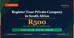 Private company registration South Africa flash sale R500 β AdminBoss