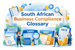 South African business compliance glossary explaining CIPC, SARS, VAT and PAYE terms