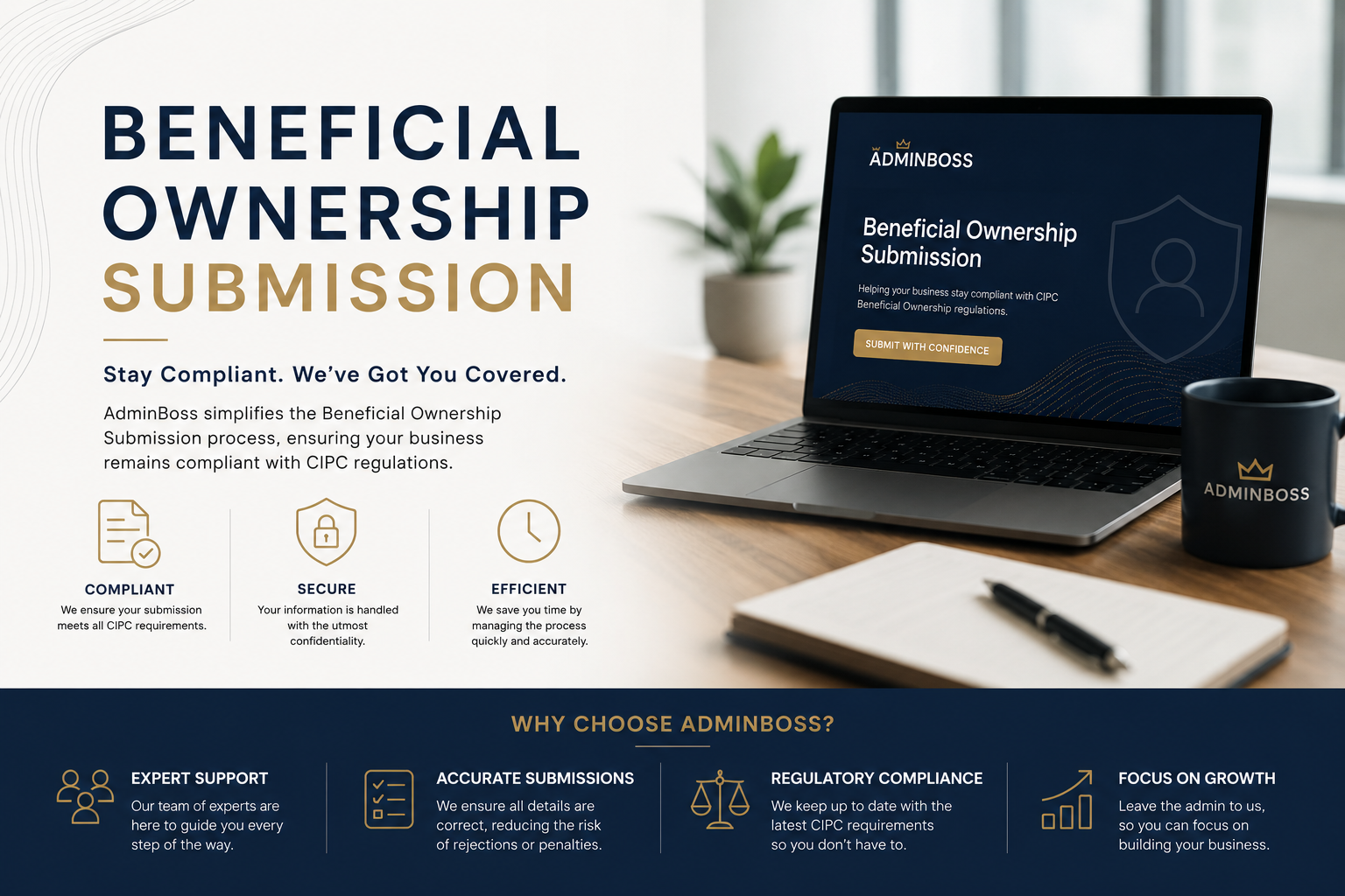 Beneficial ownership submission process banner for South African businesses