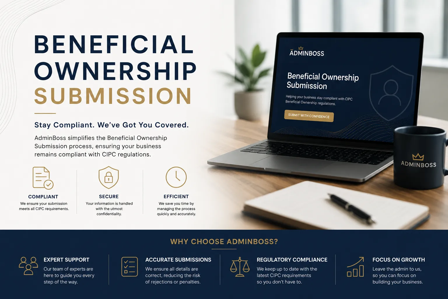 Beneficial ownership submission process banner for South African businesses