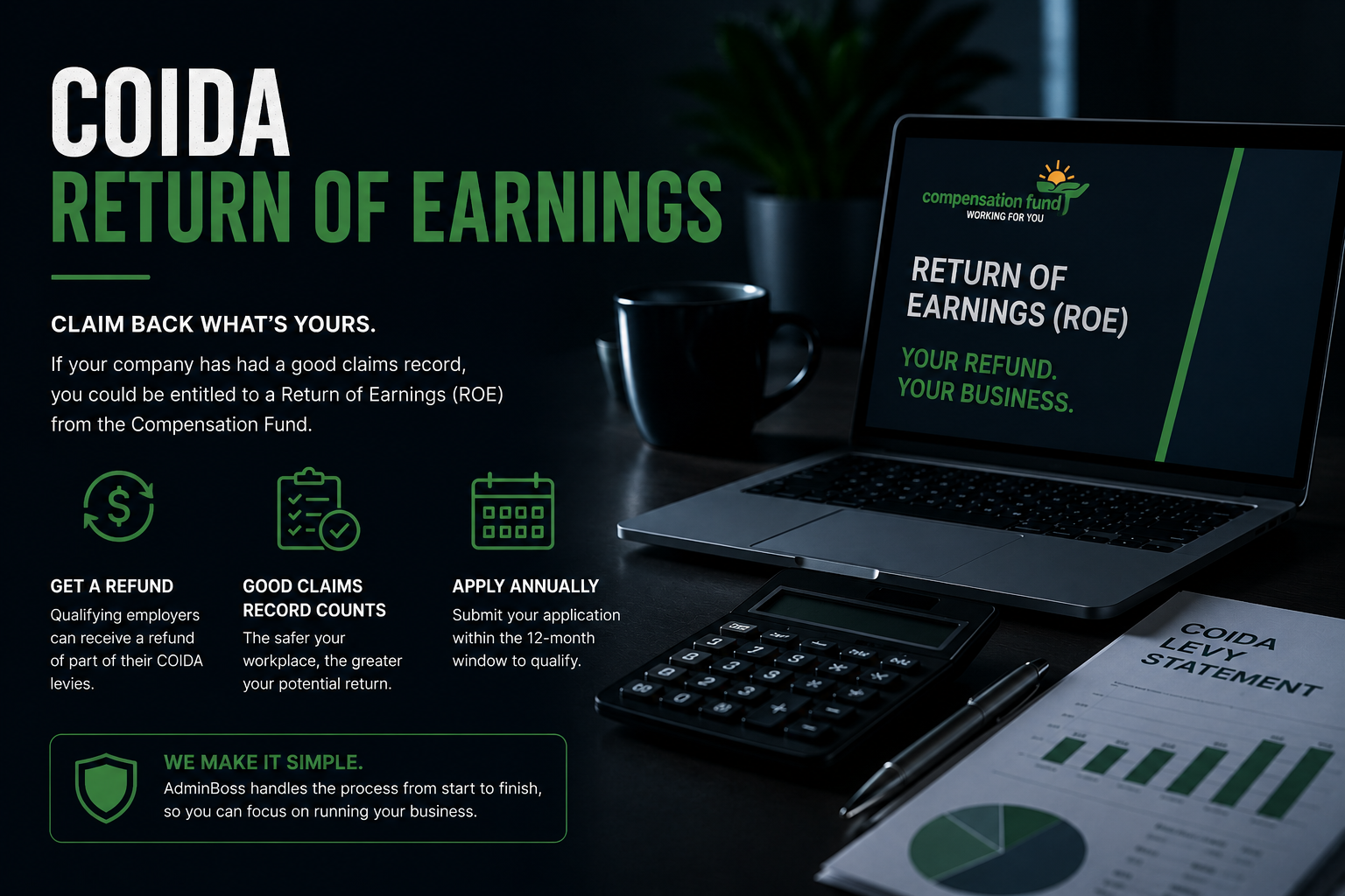 COIDA Return of Earnings services in Mitchells Plain - A van Niekerk t/a Admin Boss