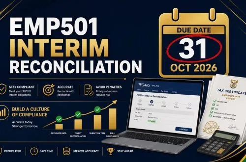 EMP501 interim reconciliation banner with calendar showing the 31 October 2026 SARS deadline